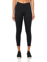 DKNY Women's Hw 7/8 Legging Logo Taping, Black/Silver